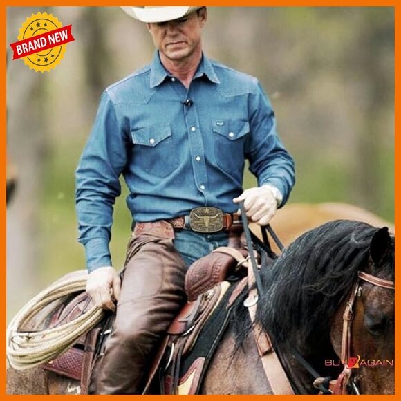 Western Cowboy Leather Belt with Bull Buckle for Jeans Size 30-44 main image 6